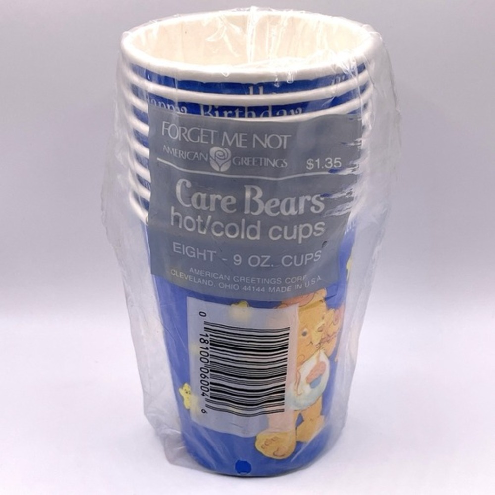 Vintage Care Bears Paper Party Cups 8 Count 9 fl‎ oz American Greetings